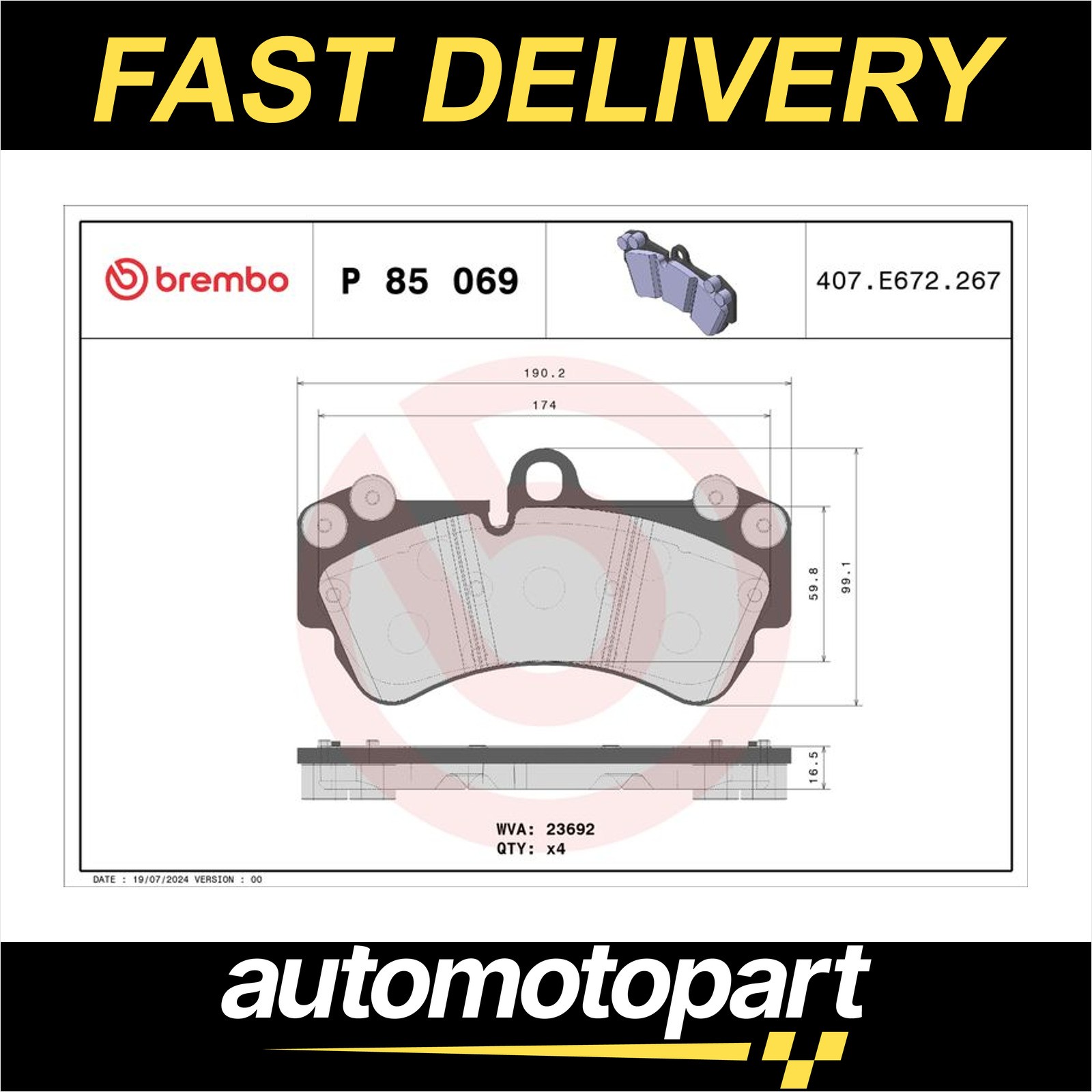 Fits BREMBO KLOCKI SZCZEKI CYLINDERKI P 85 069 BRAKE PADS PORSCHE CAYENNE - Image 12