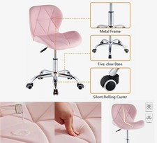 Vanity Stool Dressing Table Chair Height Adjustable Vanity Chair with Back Pink.