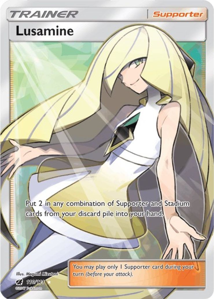 Lusamine - 110/111 - Pokemon Crimson Invasion Sun Moon Full Art Card NM