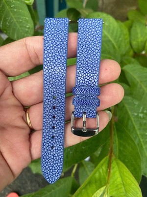 Blue Stingray Leather Watch Strap Band 16 17 18 19mm 20mm 21mm 22mm 24mm 26mm.