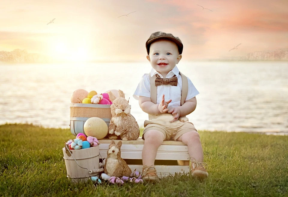 Gorra clásica a rayas para bebé niño pequeño niño hiedra plana Foto 2 de 4