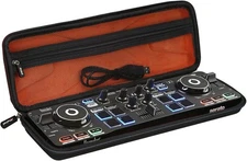 Mchoi Hard Portable Case Compatible with Hercules DJControl Black, Orange 