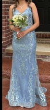 Ellie Wilde By Mon Cheri Prom Dress Excellent condition Size 8 Light Blue