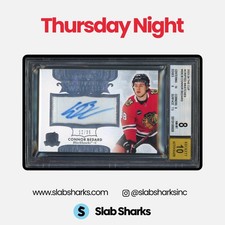 2023 THE CUP CONNOR BEDARD SCRIPTED SWATCHES ROOKIE PATCH AUTO /35 BGS 8 AUTO 10