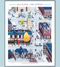 6023u 250 Years of Delivering Post Office Anniversary Imperf Pane of 20 NDC