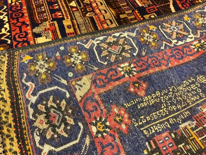 ARTÍCULO DE COLECCIONISTA Antiguo Corderos de Calidad Súper Fina Lana Escritura Rusa Colgante de Pared Foto 3 de 4