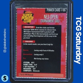 1992 NINTENDO POWER SUPER POWER CLUB PROMO #86 NES OPEN TOURNAMENT GOLF RARE