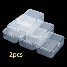 2x Small Plastic Storage Container Box DIY Coins Screws Jewelry Travel Beads US