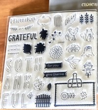 CTMH CC9192 GIVING THANKS SO THANKFUL, blessed, grateful, Scarecrow, leaves