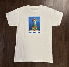 2017 Mac Miller Flower Pot Head White / Blue Graphic T-Shirt Mens Size Small