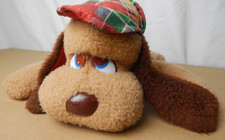 VTG Knickerbocker Plush Dog Animals of Distinction Plaid Hat Red 13"