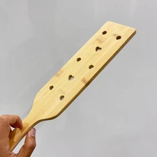Bondage Bamboo Spanking Paddle with Holes Handle Wooden Flogger Whip BDSM Slave