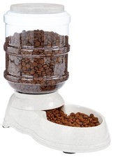 Basics Gravity Pet Food Feeder 6lb Automatic Dog  Cat Bowl Gray Small