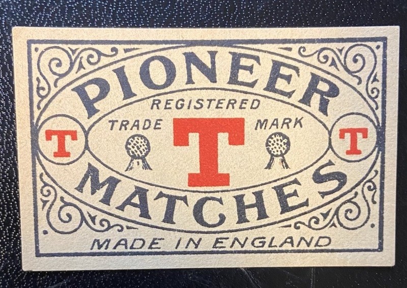 PIONEER Trade Mark Old Matchbox Matches Label Made In England About Mint Vintage