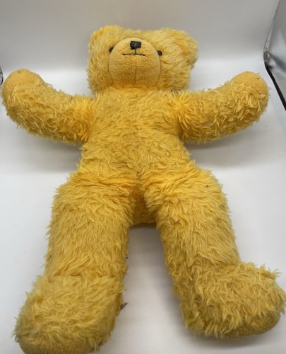 Large Very Huggable Vintage Yellow Teddy Bear Cuddly Toy 70s 80s Retro Stuffed - Imagen 8 de 11
