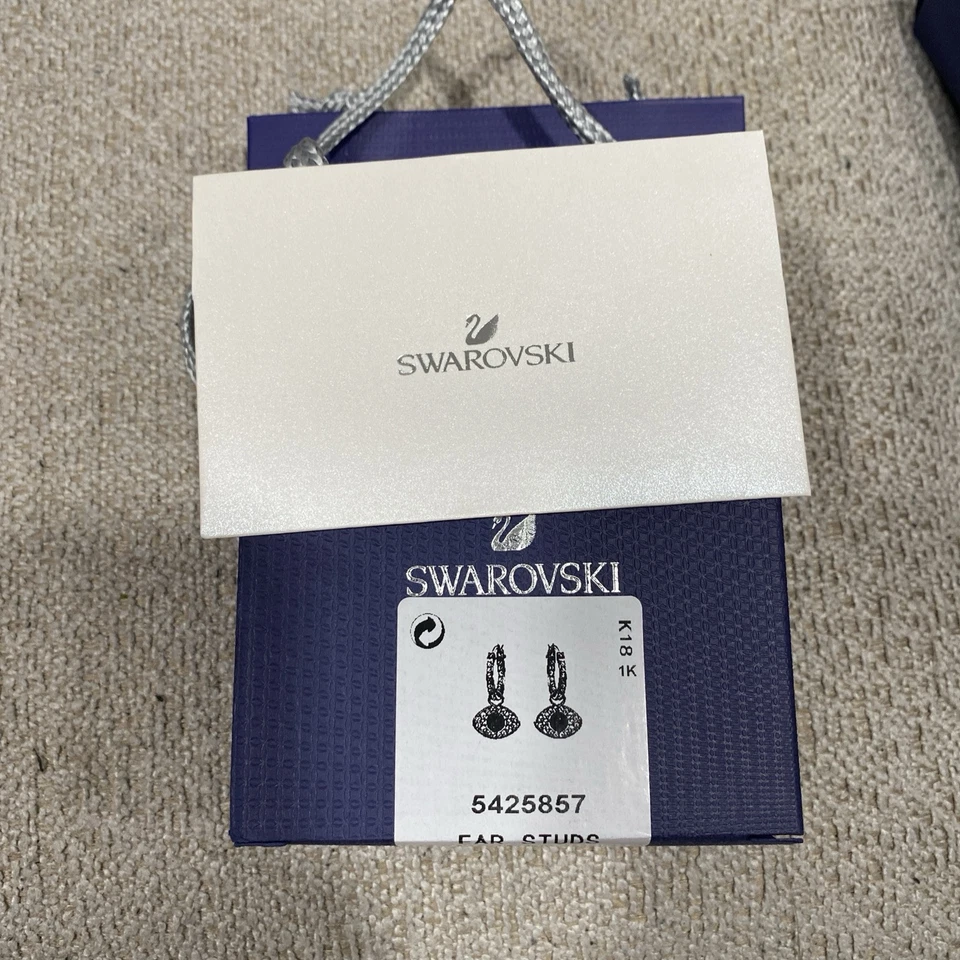 Pendientes de aro simbólicos Swarovski Mal de ojo, azul, tono oro rosa - 5425857 Foto 2 de 4