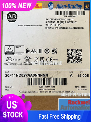 Allen Bradley 20F11ND027AA0NNNNN AB 20HP PowerFlex 753 VFD AC DRIVE New Sealed