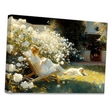 Vintage Country Garden Wall Decor Framed Canvas Art, French Garden