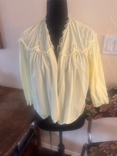 Vtg 50s Sheer Short Robe Night Top Pink Roses Lingerie Boudoir Coquette Bridal