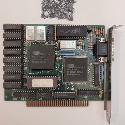 Cirrus Logic CL-GD510A CL-GD520A VGA Video Card 8-Bit ISA Hercules EKS56AAUTOVGA