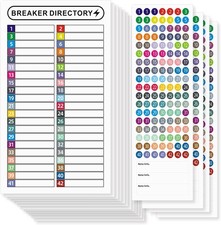 16Sheets Breaker Panel Labels Electrical Box Sticker Numbers Waterproof Reusable