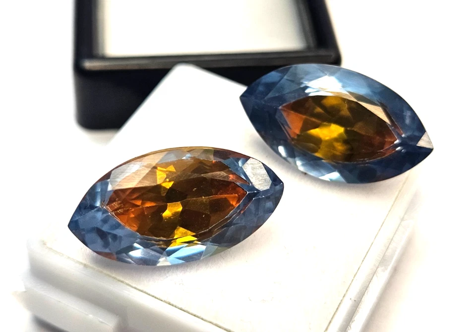 Pitambari Sapphire Natural Marquise Cut 18-19 Ct Certified Pair Gemstone FR-019 - Изображение 4 из 4