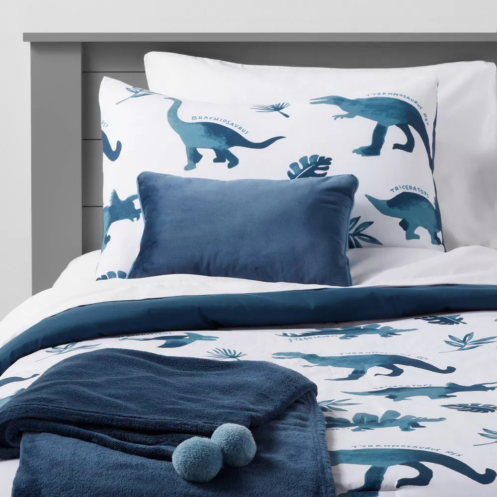 Полный комплект одеял с изображением динозавра 5 шт акварельный синий Pillowfort 4990₽