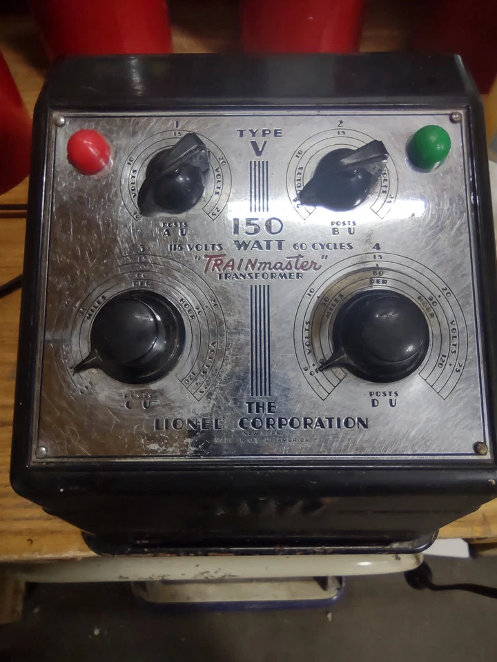 ***SIN PROBAR*** Transformador de tren Lionel Trainmaster tipo V 150 vatios de posguerra de colección Foto 3 de 4
