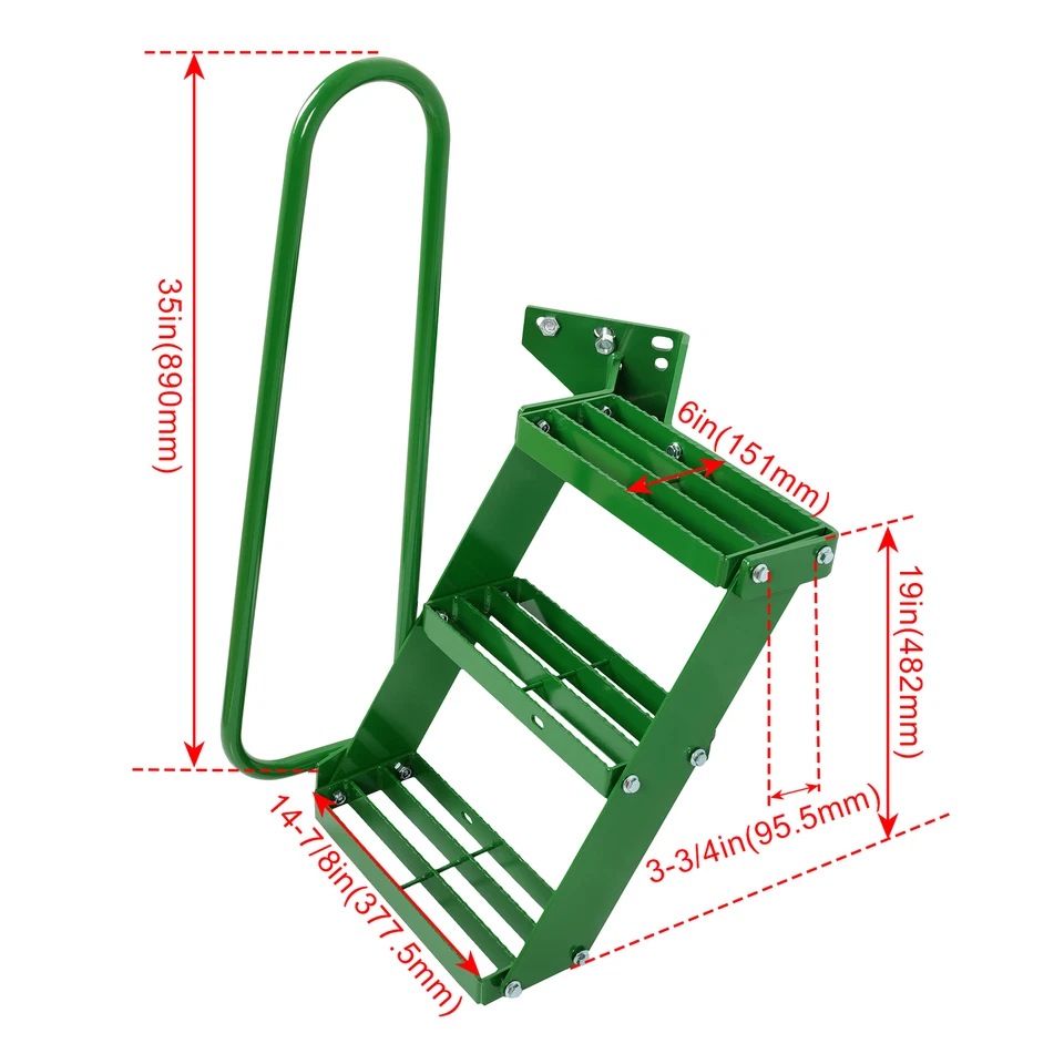 Escalera de tractor con barandilla izquierda para John Deere 4450 4455 4555 4630 #RE61690 Foto 3 de 4