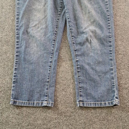 Cato Capri Pants Womens Size 12 Stretch Flap Pockets Blue Denim 34x24 - Picture 5 of 10