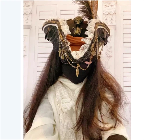 Pirates of the Caribbean Cocked Hat Pirate Cap Halloween Cosplay Headgear Props - Picture 5 of 10