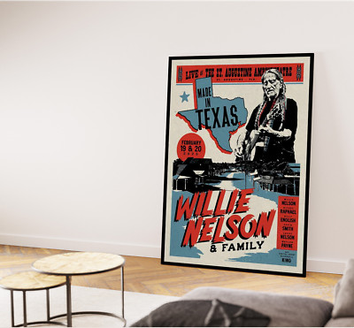 Willie Nelson &Family On Feb 19-20 At The St. Augustine Amphitheatre Tour Poster