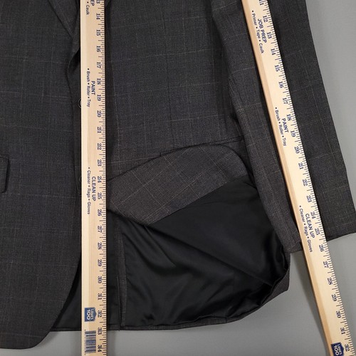 Jos A Bank Suit Mens 41L Gray Plaid Wool Cashmere 2pc Blazer Pants 35X33 - Picture 12 of 24