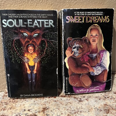 Lot Of 2 Vintage 80s Zebra HORROR Paperback Books- SOUL EATER