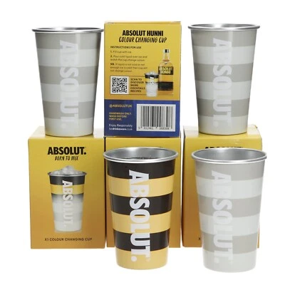 Absolut Vodka Metal Cups Hunni Magic Colour Changing Set of 4 Limited Edition - Image 1 of 4
