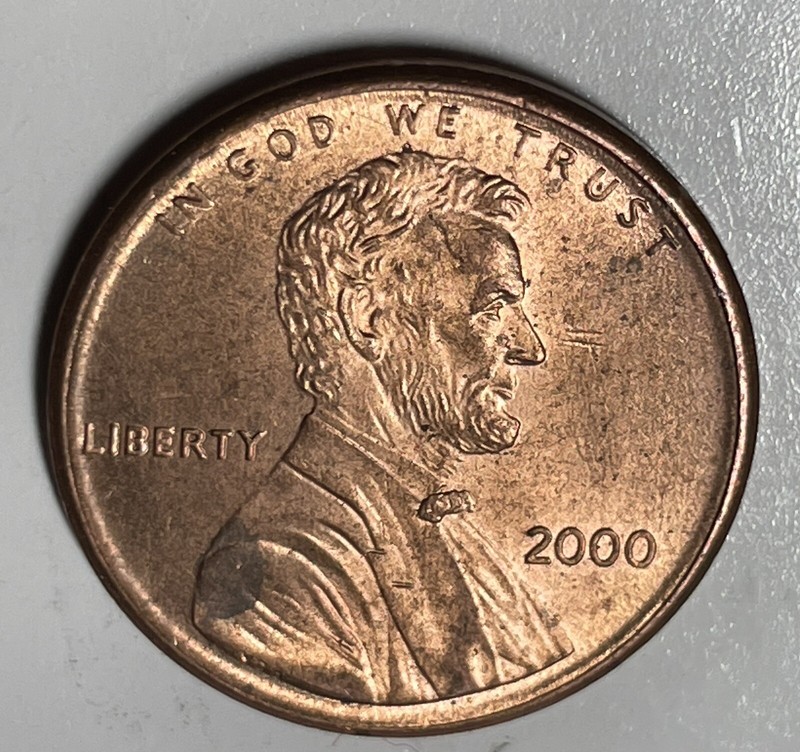 2000 Close "AM" DDO , DDR Lincoln Memorial Cent Penny No Mint Mark