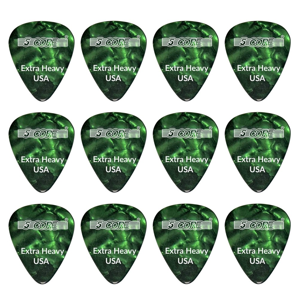 5Core 1.2mm Extra Heavy Celluloid Guitar Picks for Acoustic Electric & Bass
