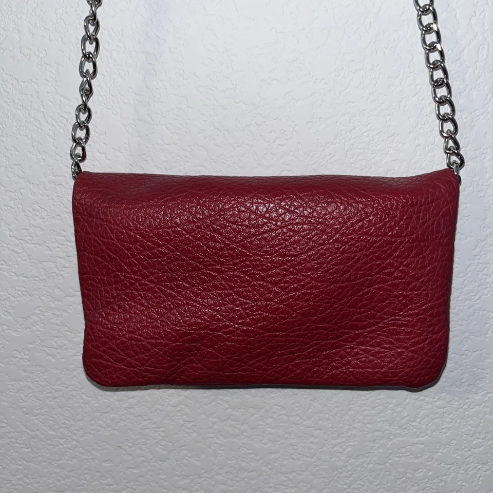 Bandolera convertible Nine West para mujer muñeca o bolso sin asas cartera de cuero sintético rojo Foto 3 de 4