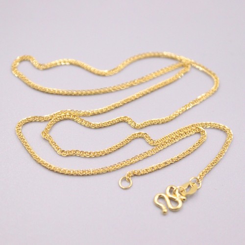 Pure 999 24K Yellow Gold Chain Women 