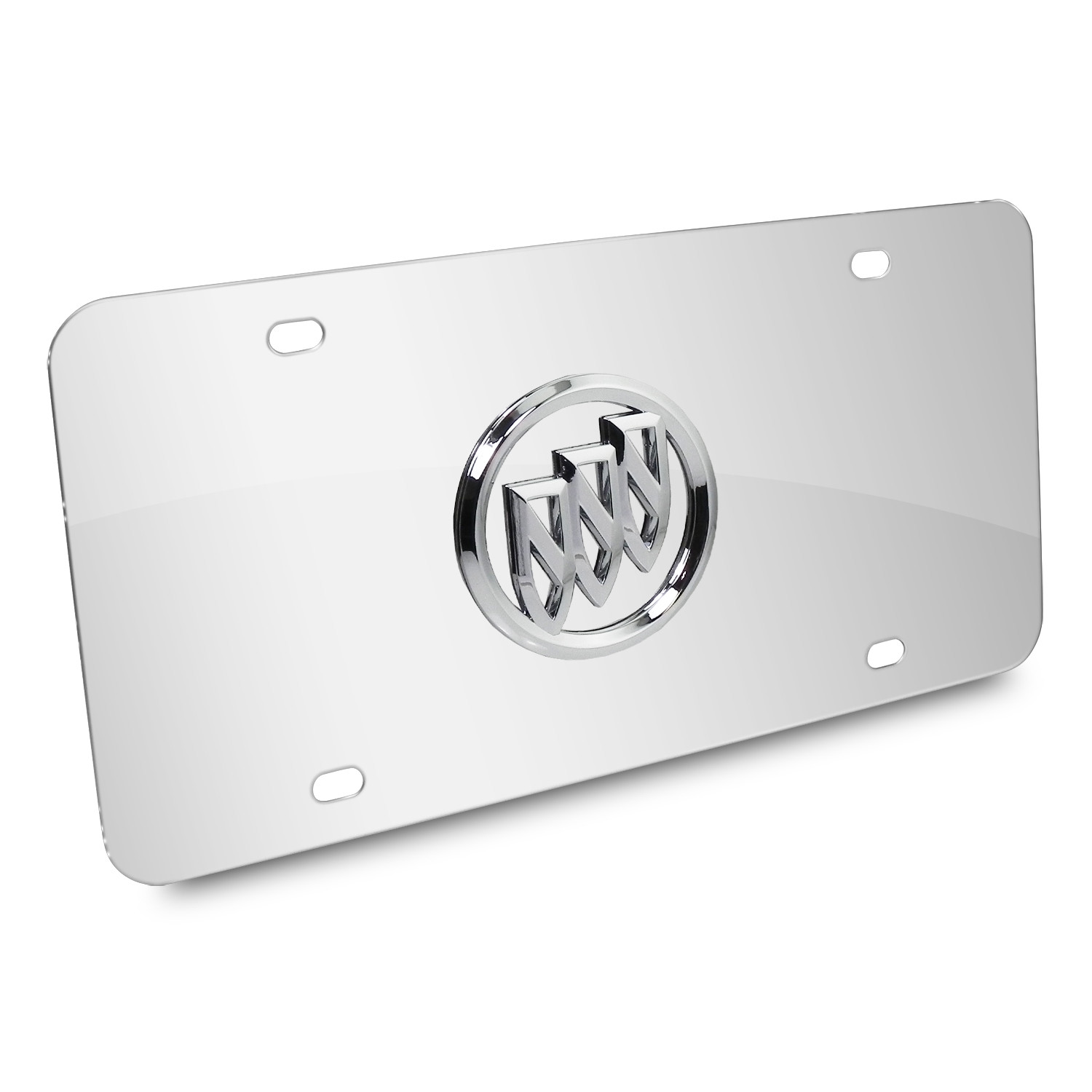 Buick 3D Logo Mirror Chrome Stainless Steel License Plate