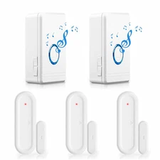 Wireless Window Door Open 48 Chime Entry Security Alarms Doorbell with 3 Sensors
