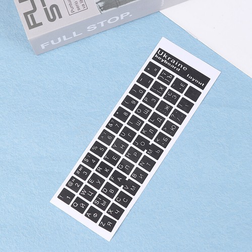 Ukraine Language Keyboard Sticker Black/Clear Background Letters For PC Laptop - Photo 10/16