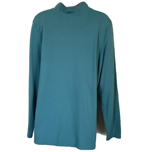 LL Bean 1/4 Button Women’s Teal Long Sleeve Blue Pullover X-Large ICMA Exec Brd - Picture 7 of 10