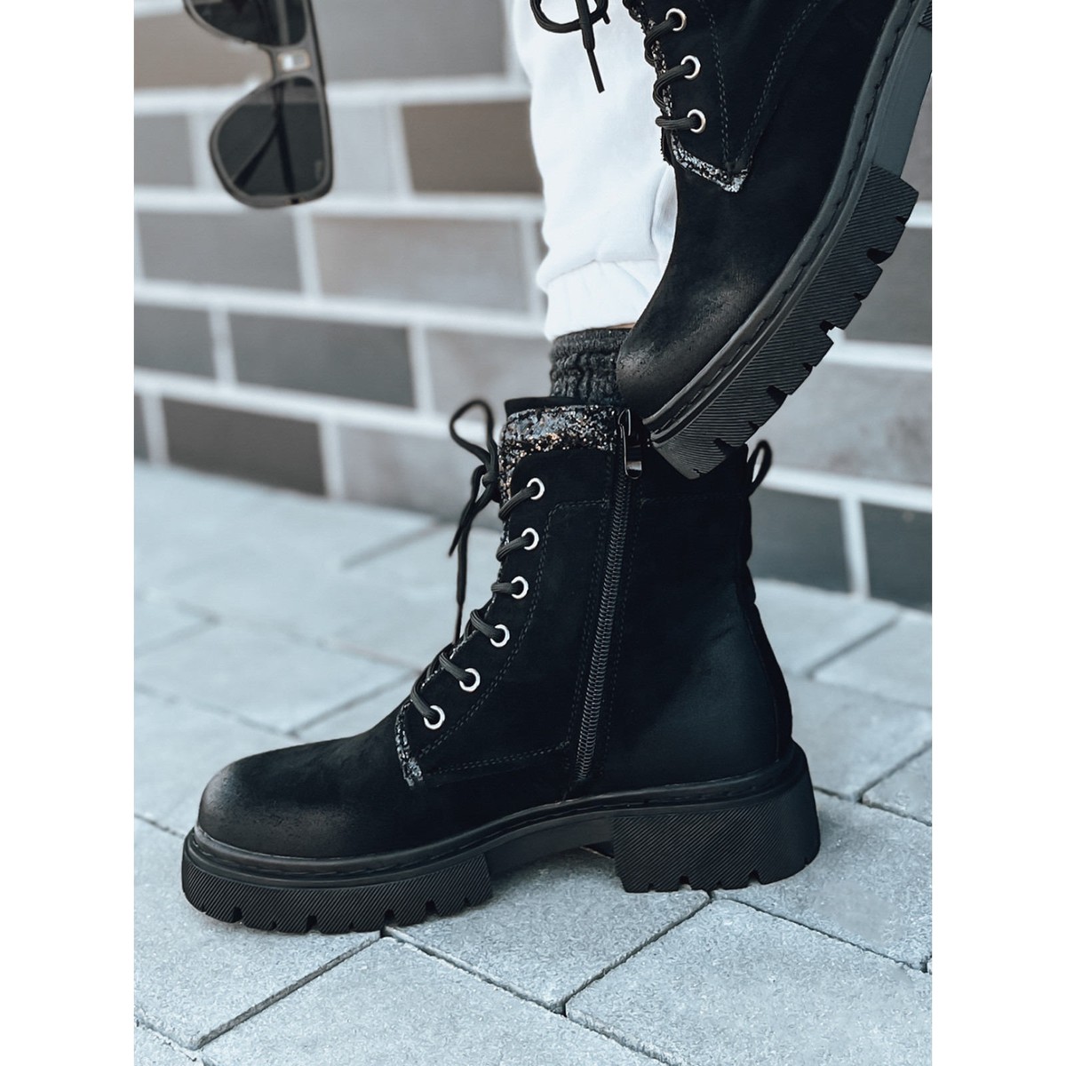 Schwarze Stiefeletten Stiefeletten Kik Ugg GÃ¼nstig Schwarz - Main Image