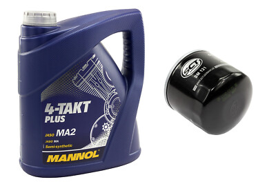 Motoröl Set 10W40 4 Liter Ölfilter SM121 für Honda VF VFR VT Kawasaki GPZ VN EN