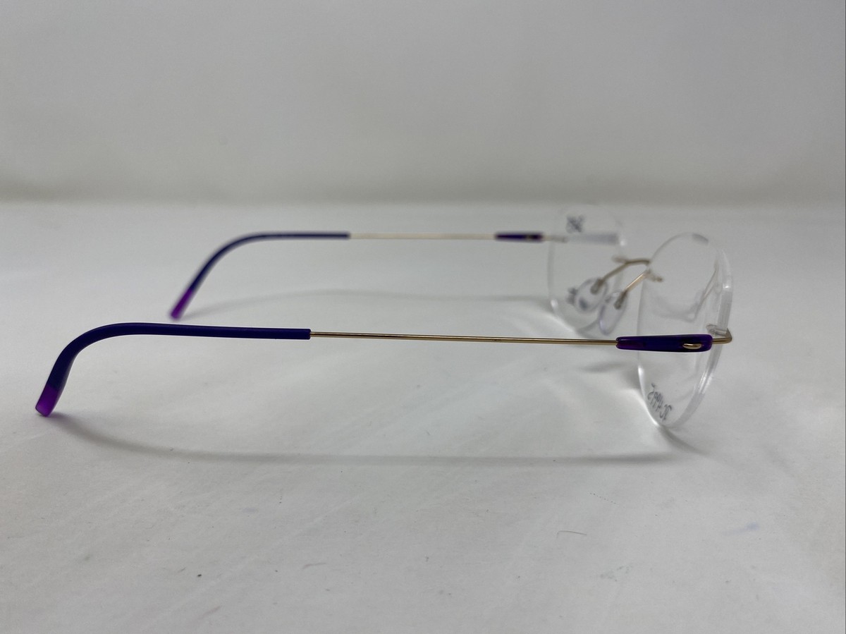 Silhouette Eyeglasses 5330 53-19-140 Purple Metal Rimless Made in Austria Silhouette Austria 5500 BB 7530 53-19-140 Gold/Purple  main image 4