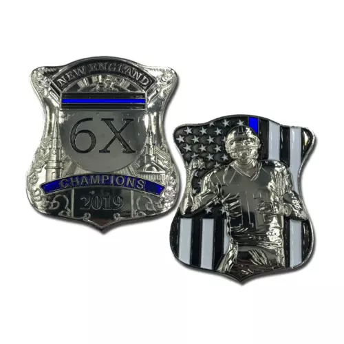 G-011 Silver Tom Brady New England Patriots inspired Challenge Coin Boston Polic