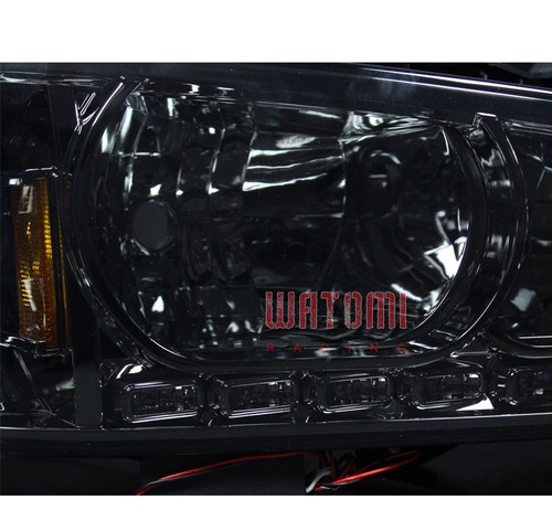 FOR 06-09 CHARGER DRL LED SIGNAL SMOKE CRYSTAL HEAD LIGHTS W/YELLOW BUMPER FOG - Picture 3 of 4