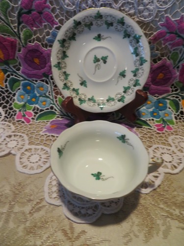 Herend "Persilie" Petersilie grünes Blatt Expresso Kaffeetasse & Untertasse - Bild 2 von 7