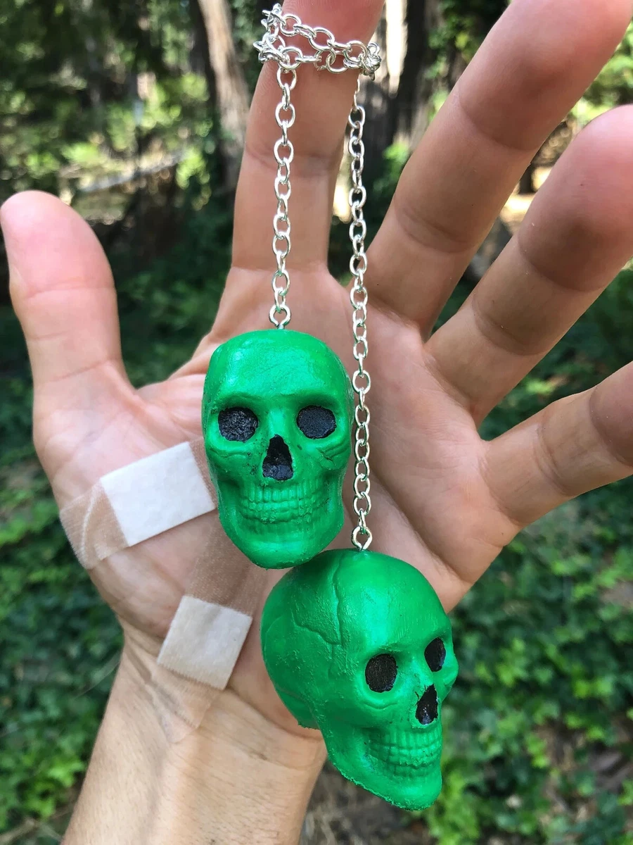 Skull rear view mirror cheap hanger